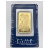Sealed and Certified Swiss 1oz Fine Gold Bar.