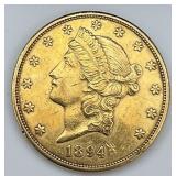 1894-S $20 Liberty Head Gold Double Eagle.
