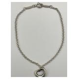 925 Silver Tiffany & Co Heart Charm Bracelet.