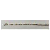 925 10KT Gold Plated Diamond Cross Link Bracelet.