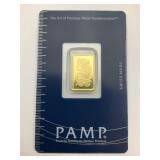 Sealed and Certified Swiss 2.5g Fine Gold Bar.