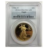 PCGS Graded 1oz Fine  Gold 1986-W Eagle.