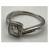 10KT White Gold Natural Diamond Ring.