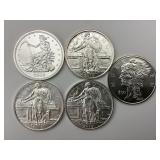 5 1 Troy Oz Fine Silver Zombucks Rounds.