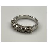14KT White Gold Diamond Wedding Band.