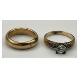 Antique 14KT Gold Fill Wedding Ring Set.