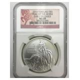 NGC Graded 1oz Fine Silver 2014 $5 Tokelau.
