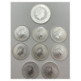 8 1/2 Troy Oz, 1 1 Troy Oz Australian 50c, $1.