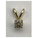 14KT Gold Natural Cut Diamond Pendant.