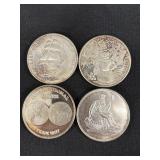 4 1 Troy Oz Fine Silver Commemorative Rounds. 4 1 Troy Oz Fine Silver Commemorative Rounds.