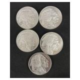 5 1 Troy Oz Fine Silver Buffalo Rounds. 5 1 Troy Oz Fine Silver Buffalo Rounds.