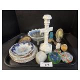 Candlestick, Paperweights, Bowls. Candlestick, Paperweights, Bowls.