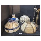Tiffany Style Lamp Shades W/ 2 Lamp Bases. Tiffany Style Lamp Shades W/ 2 Lamp Bases.