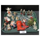 Vintage Christmas Figures, Angel, Trees. Vintage Christmas Figures, Angel, Trees.