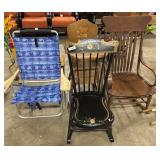 Ornate Oak Rocker, Hitchcock Style Rocker, Vtg Ornate Oak Rocker, Hitchcock Style Rocker, Vtg