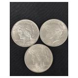 3 90% Silver 1922-1925 Peace Dollars 3 90% Silver 1922-1925 Peace Dollars