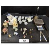 Miniature Porcelain Tea Set, Table Decor. Miniature Porcelain Tea Set, Table Decor.