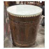 Oriental Carved Wooden Drum. Oriental Carved Wooden Drum.