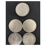 5 90% 1897 & 1921 Silver Morgan Dollars. 5 90% 1897 & 1921 Silver Morgan Dollars.