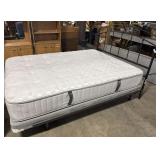 Black Aluminum Head Board & Queen Mattress. Black Aluminum Head Board & Queen Mattress.