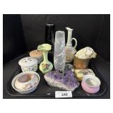 Amethyst Candle Holder, Vases. Amethyst Candle Holder, Vases.