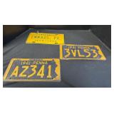 3 1940s-50s Pennsylvania License Plates. 3 1940s-50s Pennsylvania License Plates.