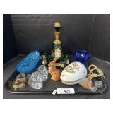 Blue Crystal Glass, Egg Dish. Blue Crystal Glass, Egg Dish.