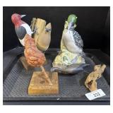 Ceramic & Wooden Bird Figurines. Ceramic & Wooden Bird Figurines.