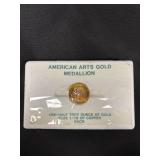 1/2 Troy Oz  Gold Clad American Arts Medallion. 1/2 Troy Oz  Gold Clad American Arts Medallion.