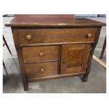 Ornate Tiger Oak Side Board. Ornate Tiger Oak Side Board.