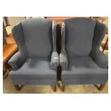 (2) Winged Back Armchairs. (2) Winged Back Armchairs.