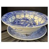 Blue Willow Deer Plate, Blue Pattern Bowl. Blue Willow Deer Plate, Blue Pattern Bowl.