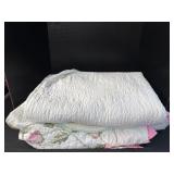 Pair Of Cross Stitched Coverlets. Pair Of Cross Stitched Coverlets.