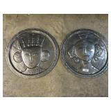 2 Large Hammered Metal Tribal Chargers. 2 Large Hammered Metal Tribal Chargers.