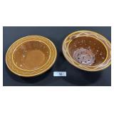Breininger PA Redware Bowl & Colander. Breininger PA Redware Bowl & Colander.