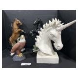 Beam Horse Decanters, Unicorn Ceramic Bust. Beam Horse Decanters, Unicorn Ceramic Bust.