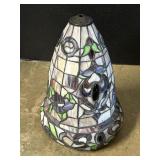Leaded Slag Glass Floral Lamp Shade. Leaded Slag Glass Floral Lamp Shade.