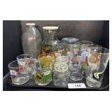 Character Glasses, Dairy Jar. Character Glasses, Dairy Jar.