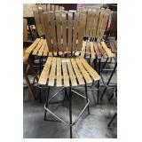(3) Mid Century Modern Slatted Bar Stools. (3) Mid Century Modern Slatted Bar Stools.