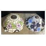 Leaded Slag Glass & Reverse Painted Shades. Leaded Slag Glass & Reverse Painted Shades.