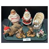 Napco Sleight, Lefton Santa, Reindeer. Napco Sleight, Lefton Santa, Reindeer.
