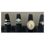 6 - Sterling Silver Rings. 6 - Sterling Silver Rings.