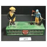 Cast Iron Mechanical Birdie Putt Coin Bank. Cast Iron Mechanical Birdie Putt Coin Bank.