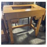 Blonde Oak Drop Leaf Sewing Table. Blonde Oak Drop Leaf Sewing Table.