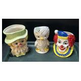 3 Vintage Head Vases. 3 Vintage Head Vases.