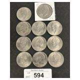 11 Various Eisenhower Dollars, 1976, 1971 & 1972. 11 Various Eisenhower Dollars, 1976, 1971 & 1972.