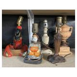 5 Vintage Lamps (Chalkware, Japan). 5 Vintage Lamps (Chalkware, Japan).