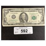 1977 Franklin $100 Federal Reserve Note. 1977 Franklin $100 Federal Reserve Note.
