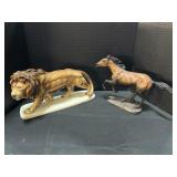 Home Interior Horse & Ceramic Lion. Home Interior Horse & Ceramic Lion.
