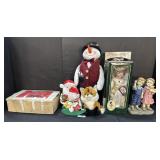 Various Christmas Decor, Porcelain Dolls. Various Christmas Decor, Porcelain Dolls.